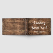 D'or Livre d'invité Rustic Distressed Wood Mariage (Complet)
