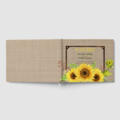 D'or Livre d'invité Rustic Spring Sunflower Mariage (Complet)