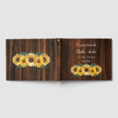 D'or Livre d'invité Rustic Sunflower Mariage (Complet)