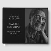 D'or Livre d'invité Solid Black Photo Memorial (Recto)