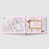 D'or Livre d'invité Whimsical Fleur sauvage rose (Complet)