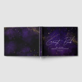 D'or Livre d'invités Aquarelle foncée violet magique Or (Complet)