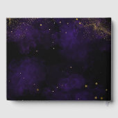 D'or Livre d'invités Aquarelle foncée violet magique Or (Verso)