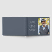 D'or Livre d'invités Blue Grey Photo Memorial (Complet)