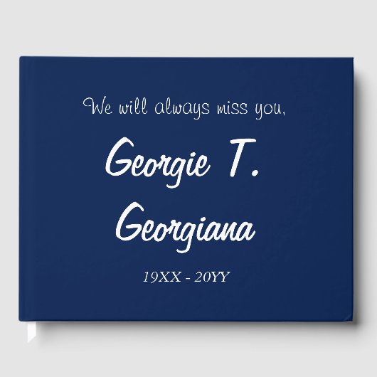 D'or Livre d'invités commémoratif/funérailles simple et (Recto)