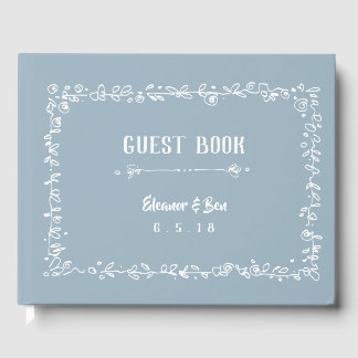 D'or Livre d'invités de la frontière de la couronne bla