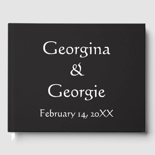 D'or Livre d'invités de mariage simple, simple, propre, (Recto)