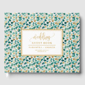 D'or Livre D'Invités Dreamed Deep Green Et Gold Mariage (Recto)