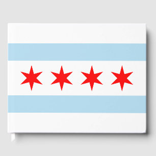 D'or Livre d'invités du drapeau de Chicago