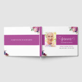 D'or Livre d'invités funéraires aux fleurs d'aquarelle  (Complet)