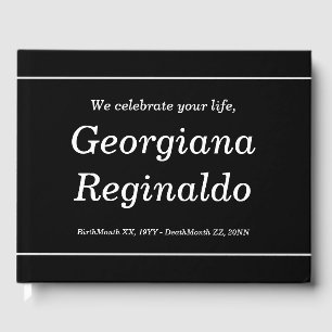 D'or Livre d'invités funéraires élégant et minimal