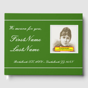 D'or Livre d'invités funéraires/mémorial Customisé de b