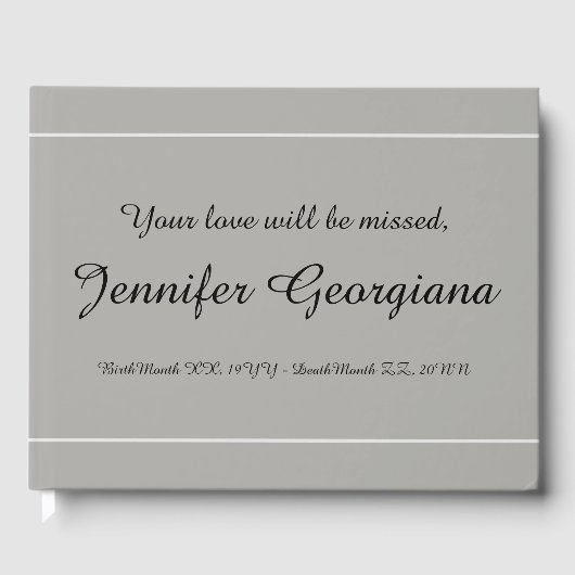 D'or Livre d'invités funéraires minimes et ordinaires (Recto)