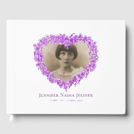 D'or Livre d'invités funéraires oublié-moi-non fleurs p (Recto)