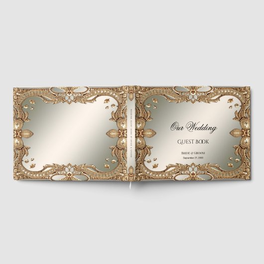 D'or Livre d'invités Gold Ornate Frame (Complet)