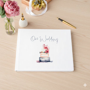 D'or Livre d'invités mariage Watercolor