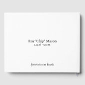 D'or Livre d'invités photos de funérailles simples (Verso)