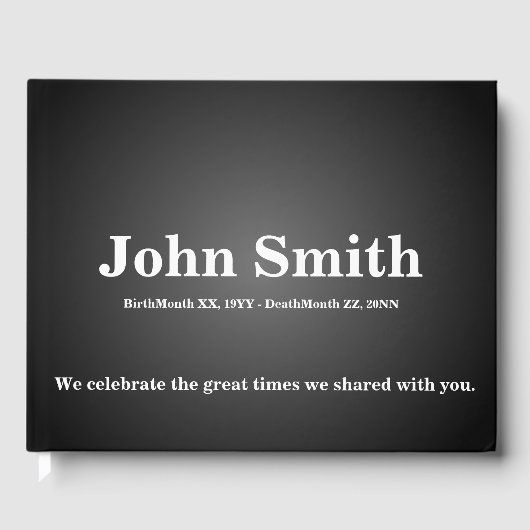 D'or Livre d'invités pour les funérailles/commémoration (Recto)