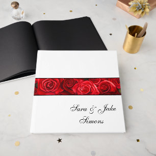 D'or Livre d'invités Red Roses