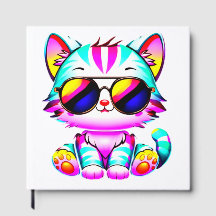 Livre d'invités..."Super Neon Cat Wall Art - Vibra