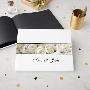 D'or Livre d'invités White Roses