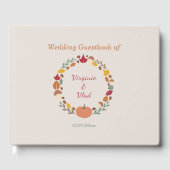 D'or Livre d'invités Wreath & Mariage de automne (Recto)