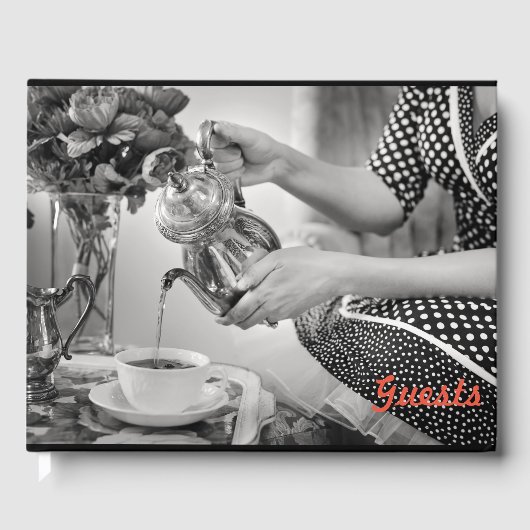 D'or Livre vintage d'invités au thé (Recto)