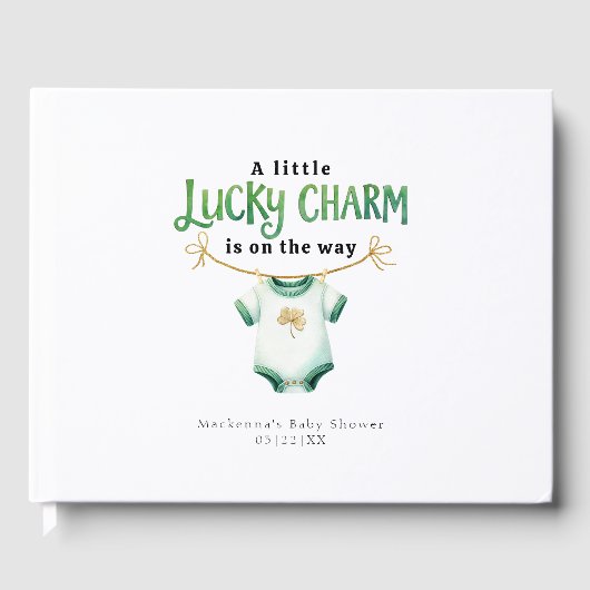 D'or Lucky Charm Irish Baby shower livre d'hôtes (Recto)