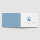 D'or Mariage Livre d'hôtes Blue Monogrammed Crest (Complet)