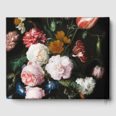 D'or Mariage Livre d'hôtes Dark Black Red Floral (Verso)