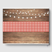 D'or Mariage Livre d'hôtes Wood Rustic Lights Red Check (Verso)