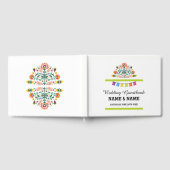 D'or Mariage Livre d'invité Fiesta Mexique Floral Rusti (Complet)