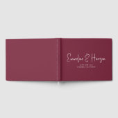 D'or Mariage moderne Nom de script Burgundy Livre d'inv (Complet)