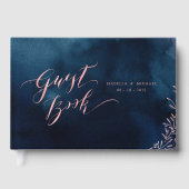 D'or Marine blush calligraphie rustique mariage livre d (Recto)