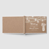 D'or Mason Jar String Lights Mariage livre d'hôtes (Complet)