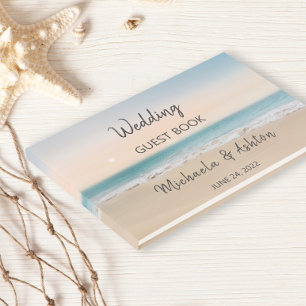 D'or Modern Tropical Beach Wedding Livre d'Invité