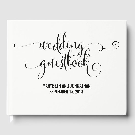 D'or Modern We Do Script Mariage livre d'hôtes (Recto)