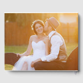 D'or Monogramme moderne simple Mariage photo livre d'hô (Verso)