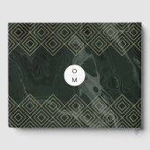 D'or Moody Hues Emerald Green Marble Livre d'invité per (Verso)