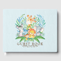 Neutral Safari Jungle Boys Baby shower Livre d'hôt