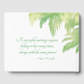 D'or Palm Tree Beach Mariage Livre d'invité (Verso)