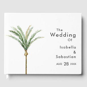 D'or Palm Tree Destination Mariage Livre d'invité