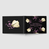 D'or Papillon rose Fleurs Anniversaire Fête Livre d'inv (Complet)