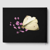 D'or Papillon rose Fleurs Anniversaire Fête Livre d'inv (Verso)