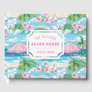D'or Parapluie rose Preppy Livre d'invité de Beach Ho