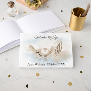 D'or Pearl In Seashell Memorial Service Livre d'invités