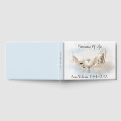 D'or Pearl In Seashell Memorial Service Livre d'invités (Complet)