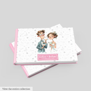 D'or Personnalisé Quirky Mariage Livre d'invité Hilarié