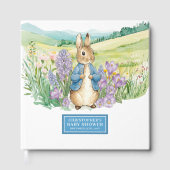 D'or Peter Rabbit Baby shower Livre d'invité Boy (Recto)