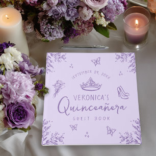 D'or Photo personnalisée Purple Quinceanera Livre d'inv